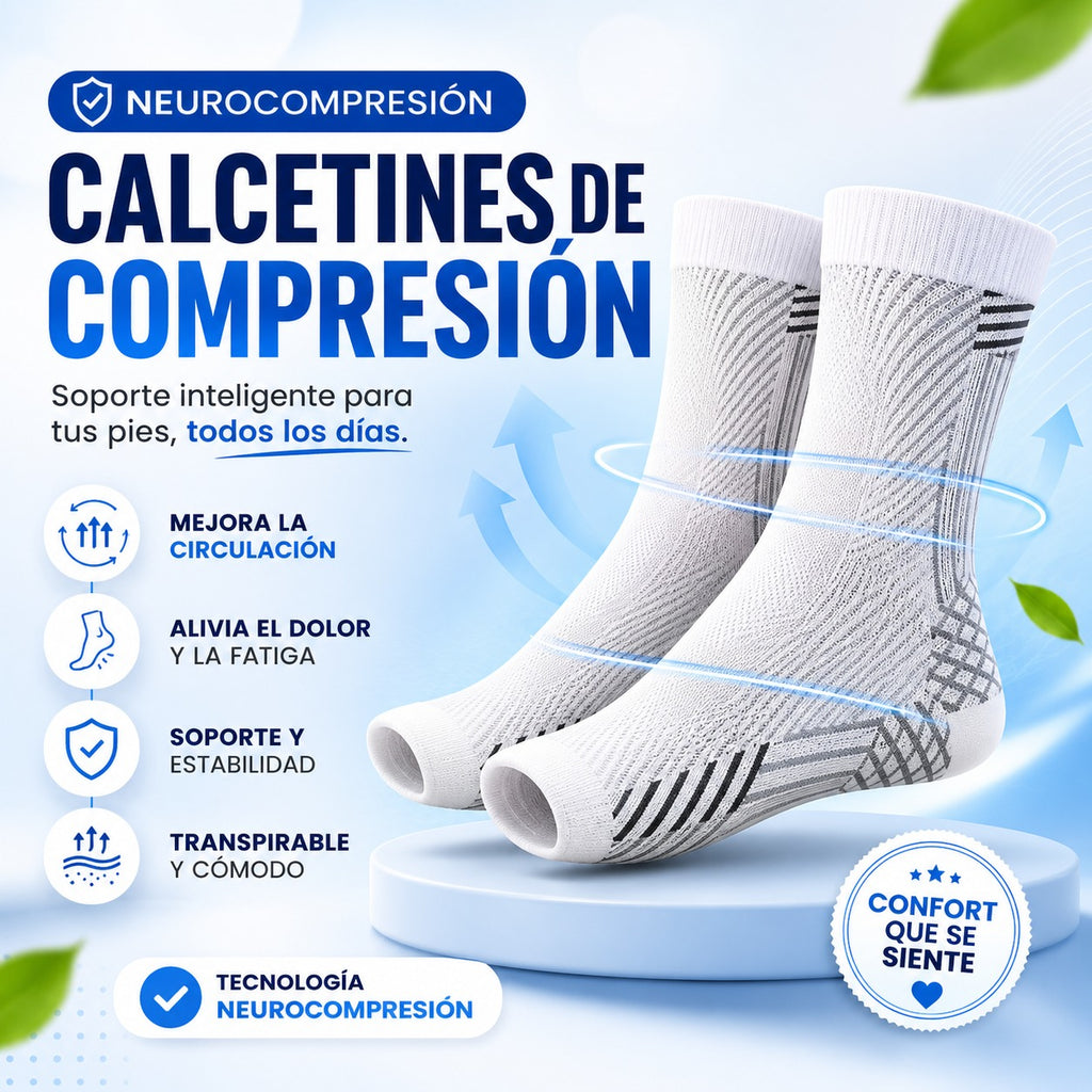 Medias De Neuro-compresión "Obtén Alivio Instantáneo De Pies Hinchados Y Adoloridos"